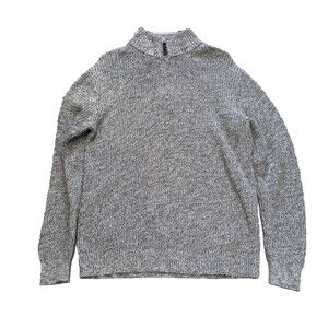 Men’s Old Navy Quarter Zip Sweater Medium Tall Gray Cotton